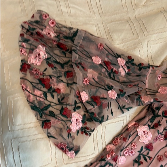Gayle long sleeve Pink Floral mini dress - Picture 2 of 4